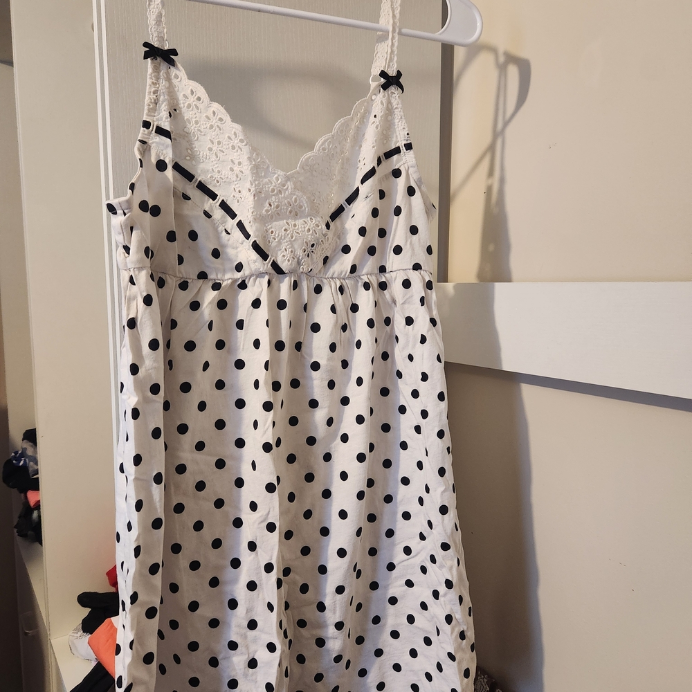 Victoria's Secret Black and White Polka Dot Lace Cami
